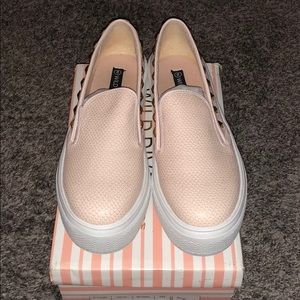 Nude/Pink Slip-on Platform Sneakers